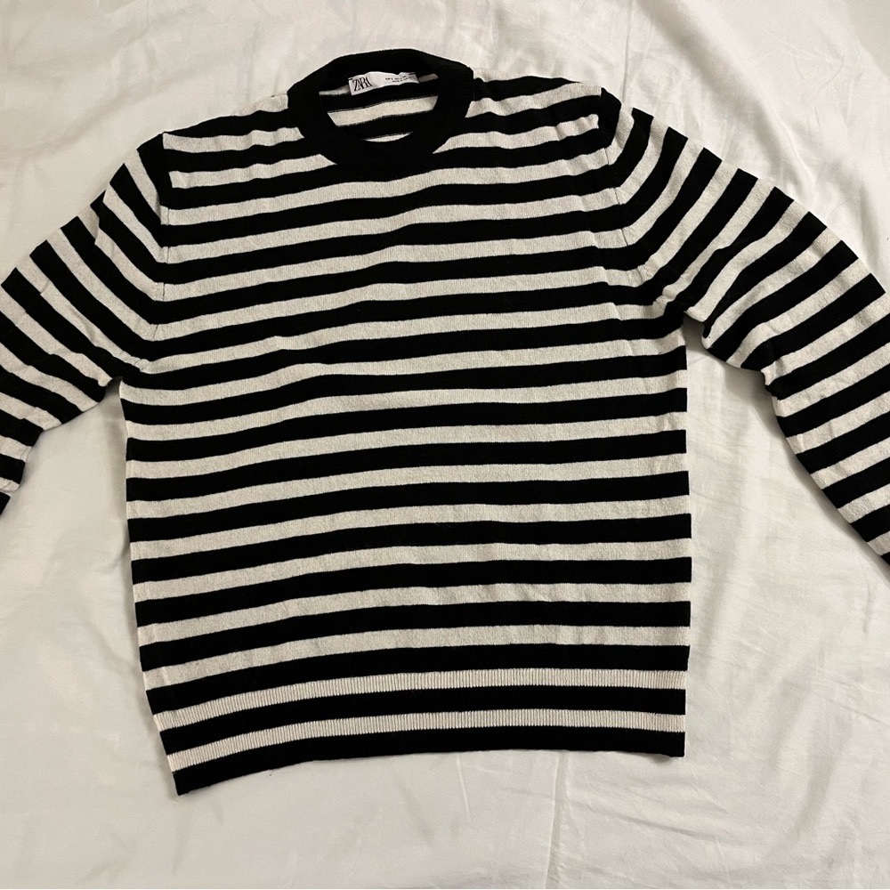 Black and White Striped Sweater